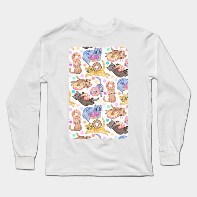 Sprinkles on Donuts and Whiskers on Kittens Long Sleeve T-Shirt by micklyn